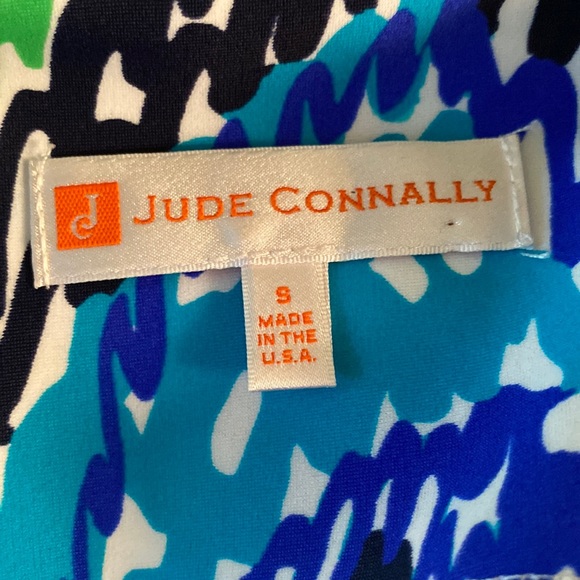 Jude Connally Beth Bright Royal Blue Waves Chevron Zigzag Sheath Slip Dress - S - Picture 8 of 9